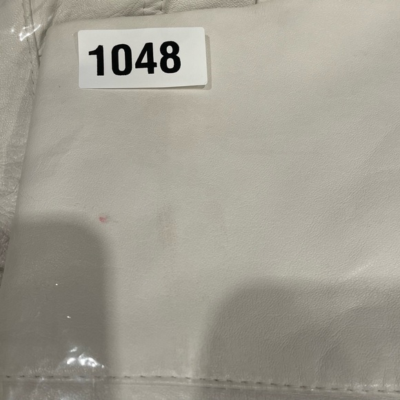 Anne Klein Women LEATHER Jean Pant Creamy White Color Size Medium Zipper Front - Picture 8 of 8